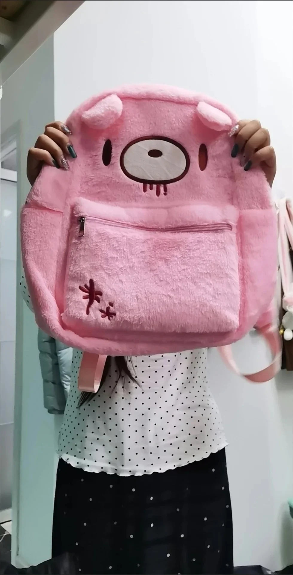 Cute Pink Bear Backpack